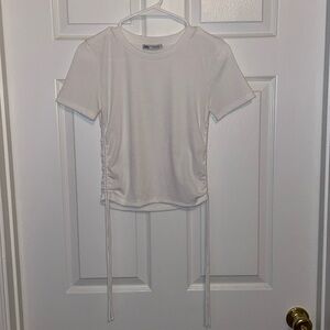 White Zara Blouse Adjustable Side